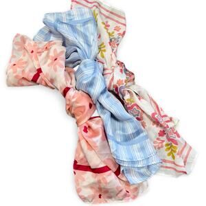 Set of 3 Lauren Conrad Silky Scarves - Floral Spring Theme